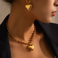 Cubic Love Pendant Bead Chain Necklace DPJN0906: Silver