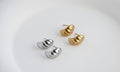 Small Croissant Huggies - Waterproof 18k Gold Dome Earrings: Silver