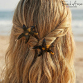 French Amie Star Fish Small Hair Clips Cellulose Acetate Beach Barrette Slide Set of 2: Tokyo