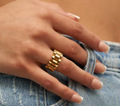 Roll X- Watch band Ring- Stainless steel 14K: Yellow Gold / 7