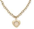 Watch Necklace- Steel Chain , Heart Shaped, Really Works: Silver