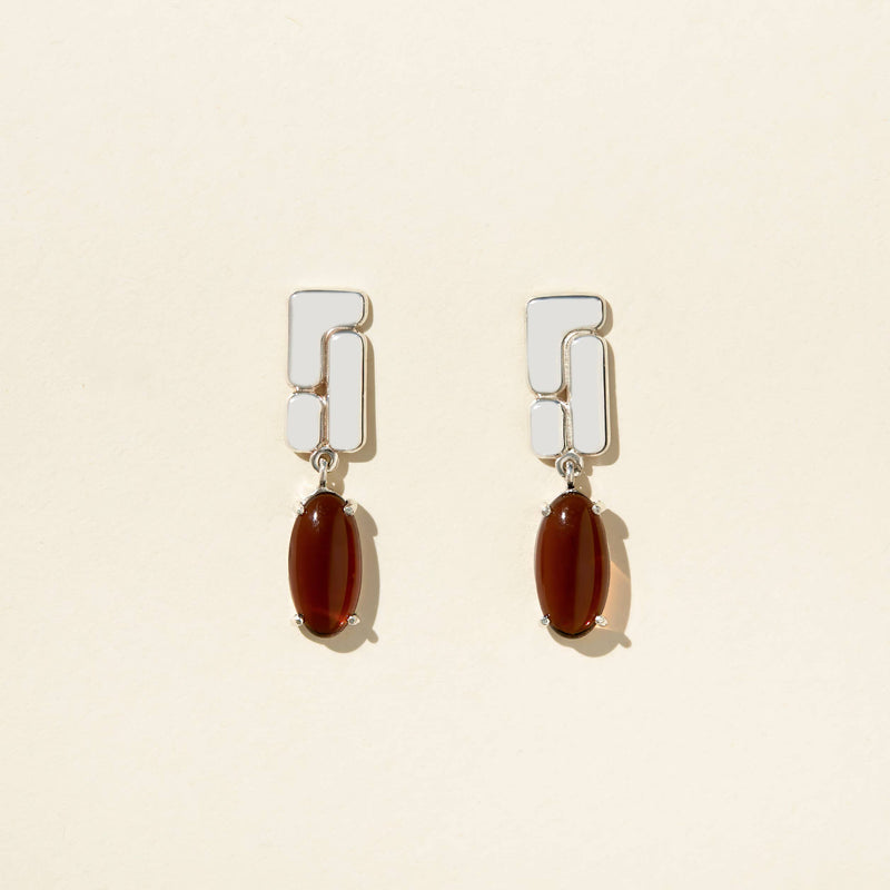 Belden Earrings - Brown: Sterling Silver