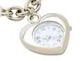 Watch Necklace- Steel Chain , Heart Shaped, Really Works: Silver