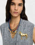 Pony Brooch Horse Pin - Horse Pin 14K Gold and Silver: Silver