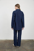 Button Denim Studded Button Down Shacket