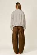 AJP6166 UTILITY BARREL WAIST TIE CARGO PANTS: KAHKI / S-M-L (2-2-2)