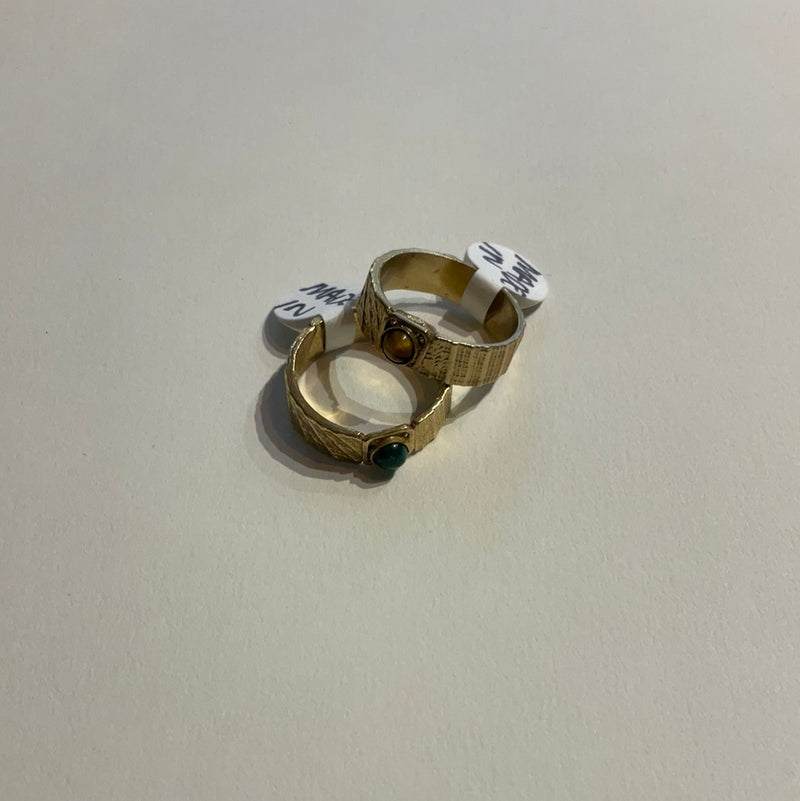 Textured Band with stone ring