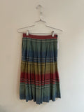 Vintage pleated striped cotton skirt
