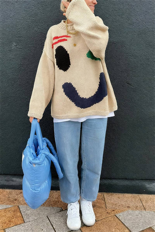 Oversized Smiley Face Sweater