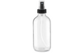 Empty Glass Spray Bottles with clear overcap: Clear / 8oz