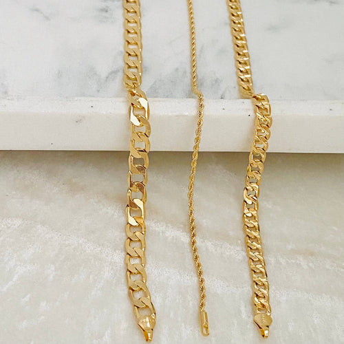 Gold Filled Cuban Anklet, Rope Anklet, Cuban Link Anklet