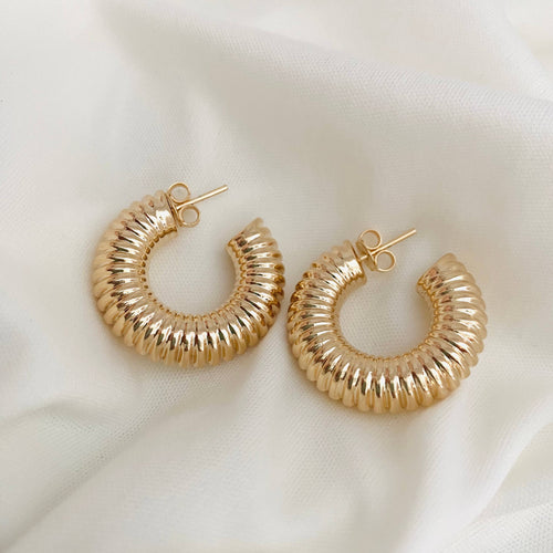 Chunky Gold Hoops, Twisted Hoops, Silver Hoop Earrings