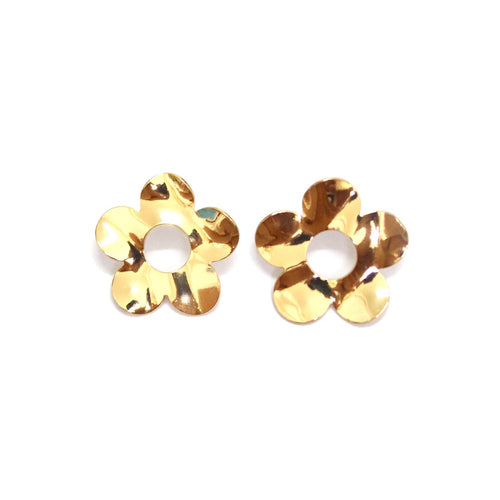 GOLD FLOWER POST EARRINGS